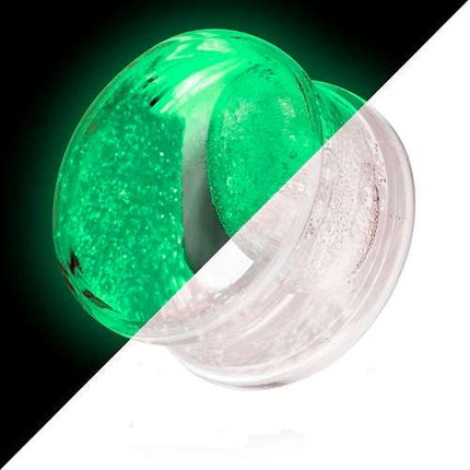 Ohr Plug Tunnel Liquid Flüssigkeit Glow in the Dark Double Flared