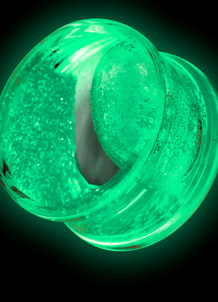 Ear Plug Tunnel Liquid Glow in the Dark Double Flared 