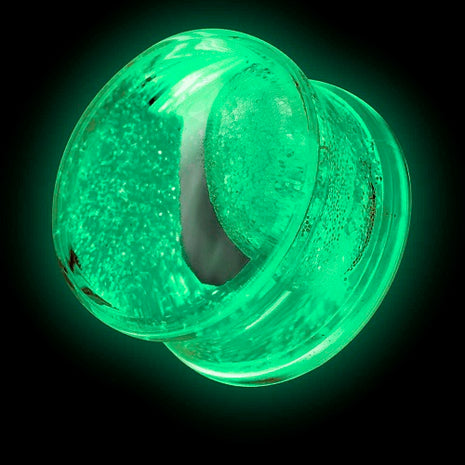 Ohr Plug Tunnel Liquid Flüssigkeit Glow in the Dark Double Flared