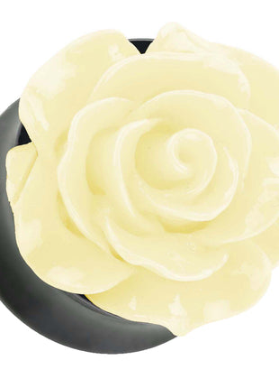 Ear Tunnel Plug with beautiful rose cream in 3D look 