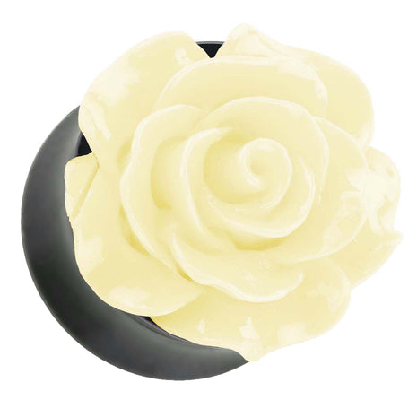 Ear Tunnel Plug with beautiful rose cream in 3D look 