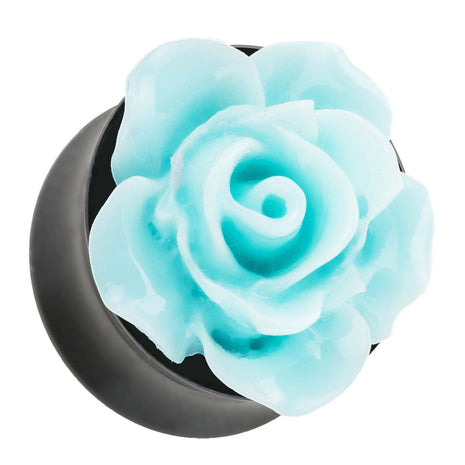 Ear Tunnel Plug with beautiful Rose Turquoise in 3D look 