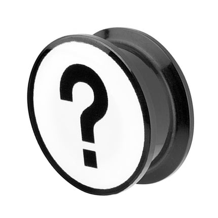 Picture Ohr Tunnel Gewinde Plug  Motiv Fragezeichen