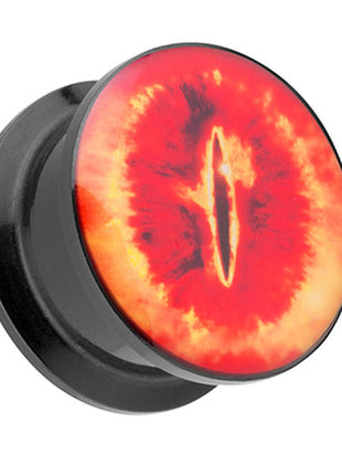 Picture Ohr Tunnel Gewinde Plug  Motiv Sauron Flammenauge