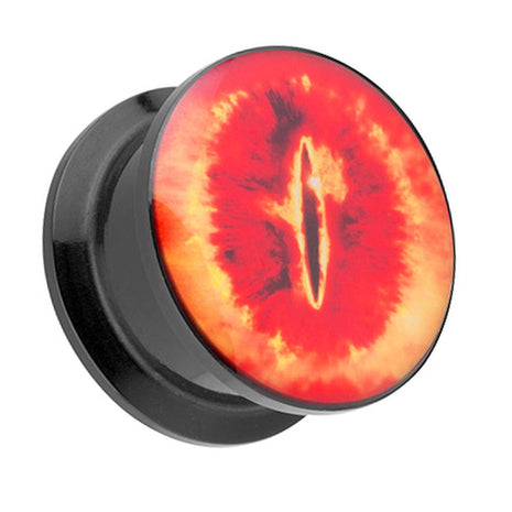 Picture Ohr Tunnel Gewinde Plug  Motiv Sauron Flammenauge