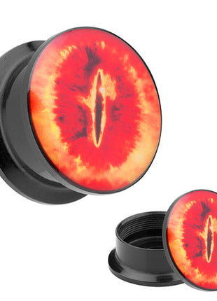 Picture ear tunnel thread plug motif Sauron flame eye 