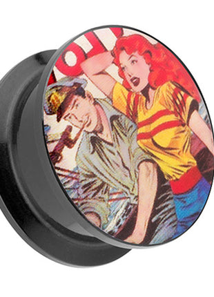 Picture Ear Tunnel Thread Plug Motif Rockabilly Sailor Captain 