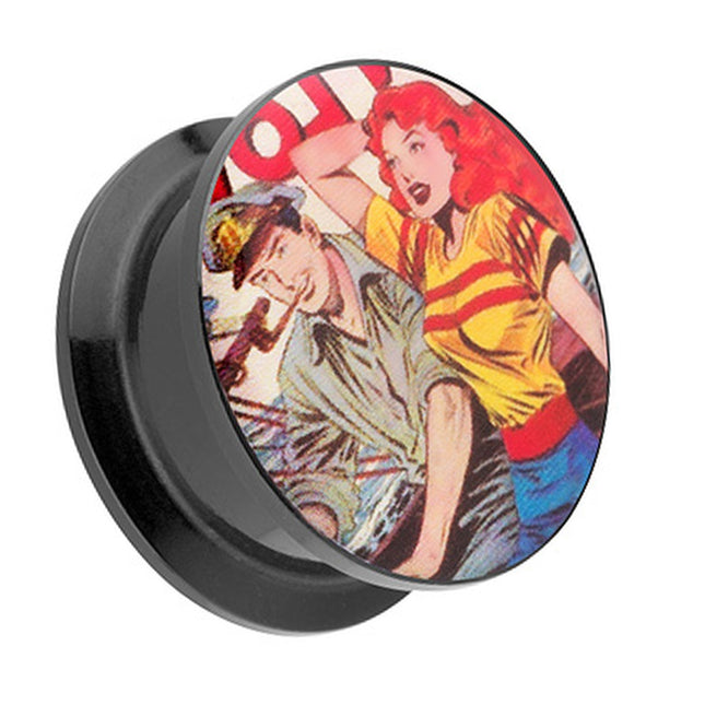 Picture Ohr Tunnel Gewinde Plug  Motiv Rockabilly Segler Kapitän