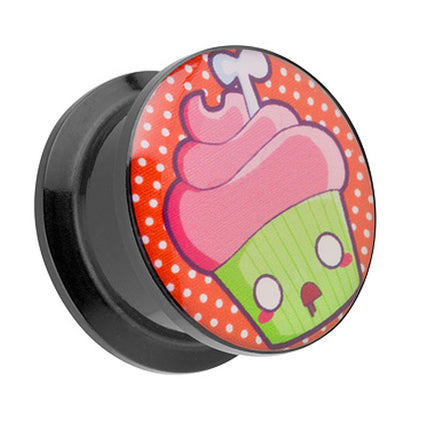 Picture Ohr Tunnel Gewinde Plug  Motiv Cupcake Muffin