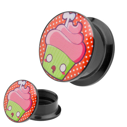 Picture Ohr Tunnel Gewinde Plug  Motiv Cupcake Muffin
