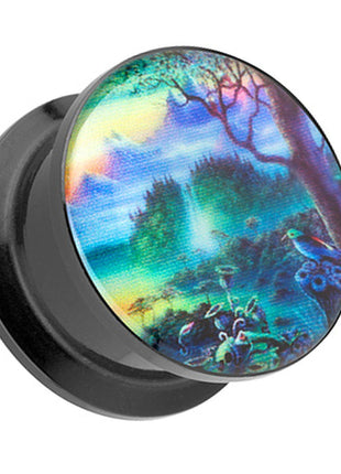 Picture Ear Tunnel Thread Plug Motif Dreamland Paradise 