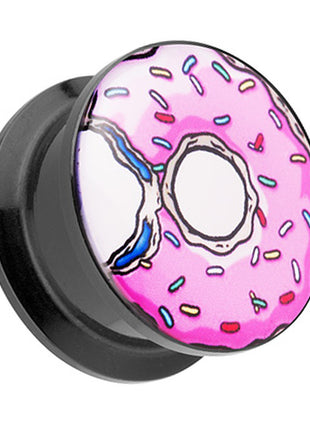 Picture Ear Tunnel Thread Plug Motif Donut with Colorful Sprinkles 