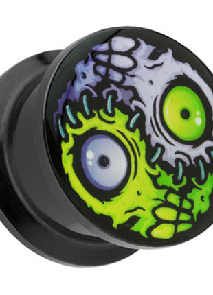 Picture Ear Tunnel Thread Plug Motif Monster Yin Yang Horror Eyes 