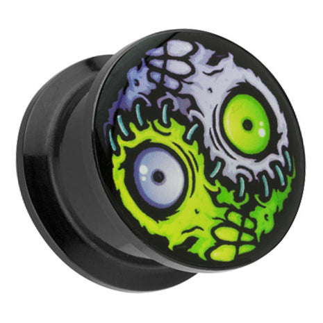 Picture Ear Tunnel Thread Plug Motif Monster Yin Yang Horror Eyes 