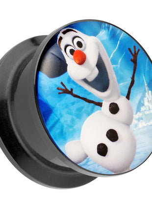 Picture Ear Tunnel Thread Plug Motif Comic Snowman Olaf 