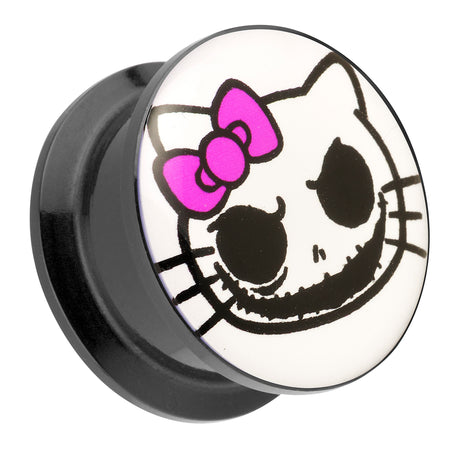 Picture ear tunnel thread plug motif comic Death Kitty 