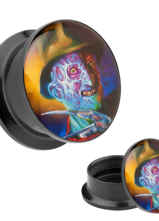 Picture ear tunnel thread plug motif Nightmare Freddy 