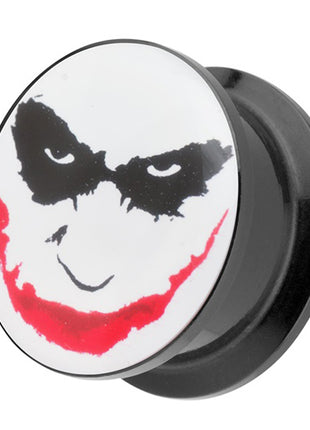 Picture Ohr Tunnel Gewinde Plug  Motiv Batman Joker Face Comic