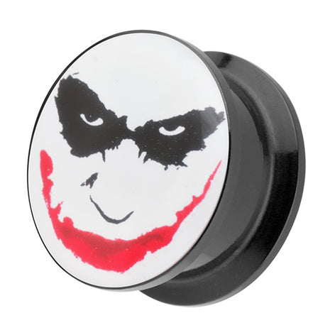 Picture Ohr Tunnel Gewinde Plug  Motiv Batman Joker Face Comic