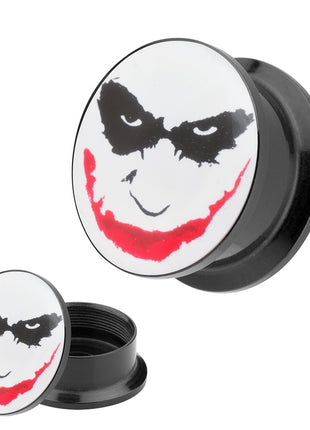 Picture Ear Tunnel Thread Plug Motif Batman Joker Face Comic 