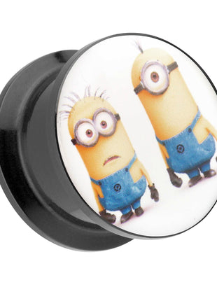 Picture ear tunnel thread plug motif 2 Minions comic 