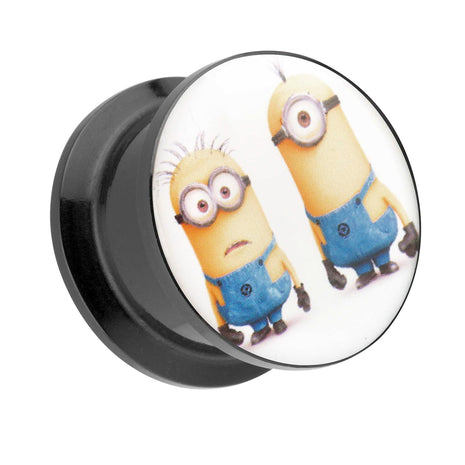 Picture Ohr Tunnel Gewinde Plug  Motiv 2 Minions Comic