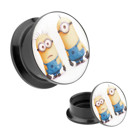 Picture Ohr Tunnel Gewinde Plug  Motiv 2 Minions Comic