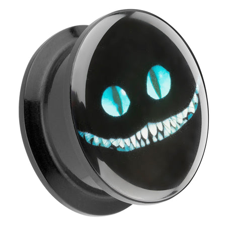 Picture Ohr Tunnel Gewinde Plug  Motiv Cheshire Cat Grinsekatze