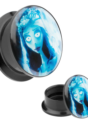 Picture Ohr Tunnel Gewinde Plug  Motiv Corpse Bride Braut Emily