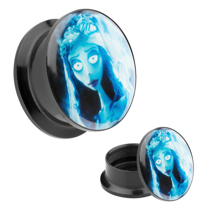 Picture Ohr Tunnel Gewinde Plug  Motiv Corpse Bride Braut Emily