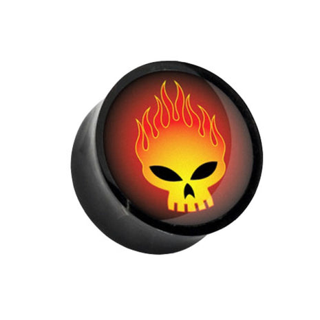 Flesh Saddle Plug Plastic Flaming Skull 