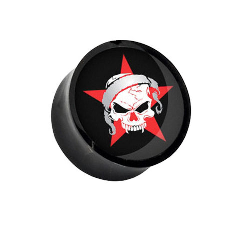 Flesh Saddle Plug Kunststoff Totenkopf Skull Stern Rot