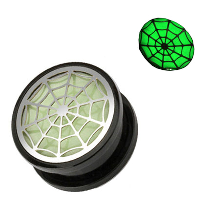 Flesh Ohr Motiv Plug Spinnennetz Glow in the Dark