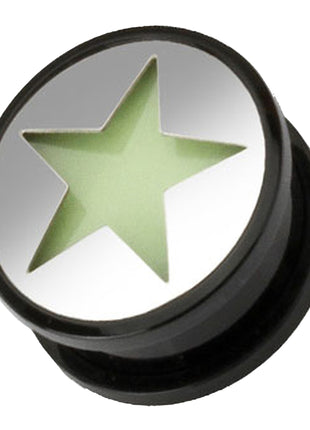 Flesh ear motif plug star glow in the dark 