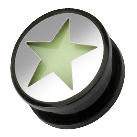 Flesh ear motif plug star glow in the dark 