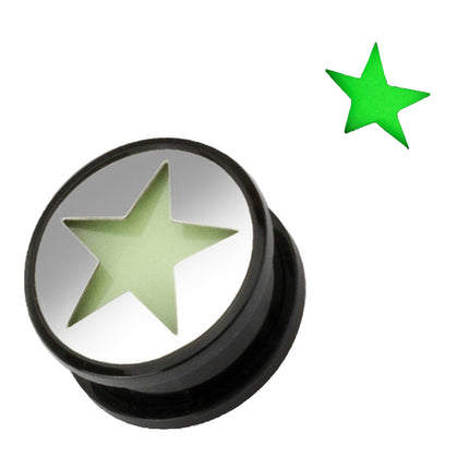 Flesh Ohr Motiv Plug Stern Glow in the Dark