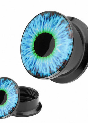 Flesh Ohr Picture Plug Motiv Blaues Auge