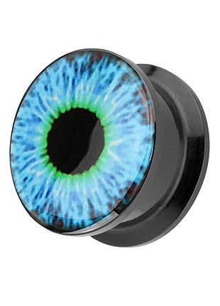 Flesh Ear Picture Plug Motif Blue Eye 