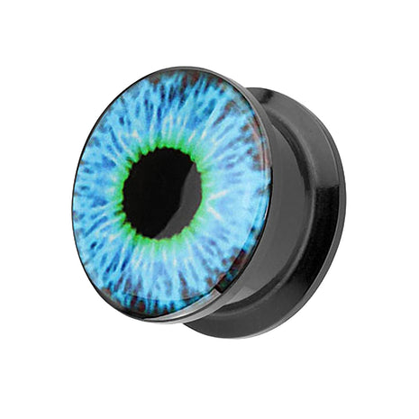 Flesh Ear Picture Plug Motif Blue Eye 