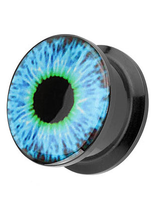 Flesh Ohr Picture Plug Motiv Blaues Auge