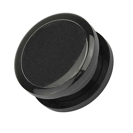 Flesh Ear Tunnel Photo Plug Black 