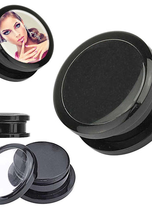 Flesh Ear Tunnel Photo Plug Black 