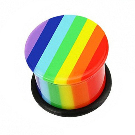 Flesh Plug Single Flared Rainbow Rainbow 