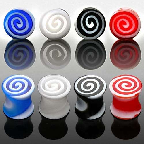 Ohr Tunnel Flesh Plug Double Flared Tornado Swirl Schnecke