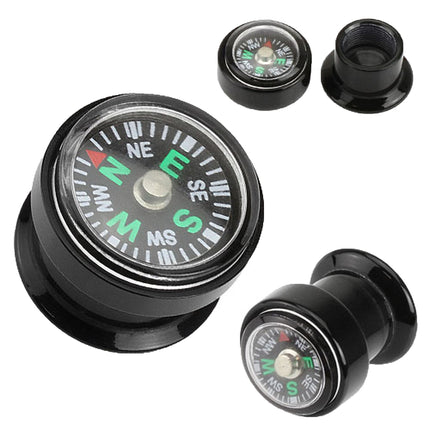 Flesh Tunnel Plug Double Flared mit echtem Kompass