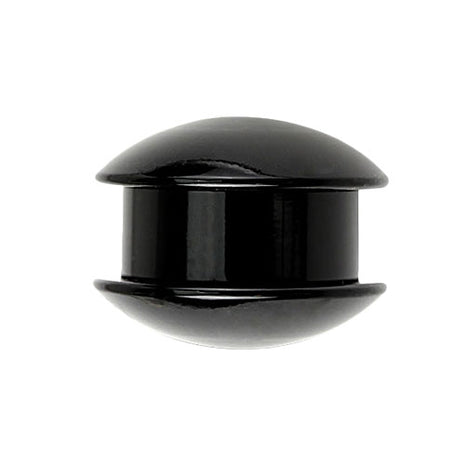 Ear Plug Piercing Plastic Black Double-Sided Curvature 