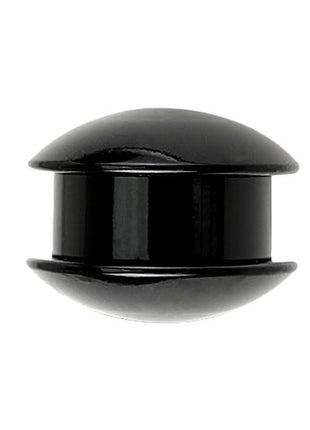 Ear Plug Piercing Plastic Black Double-Sided Curvature 