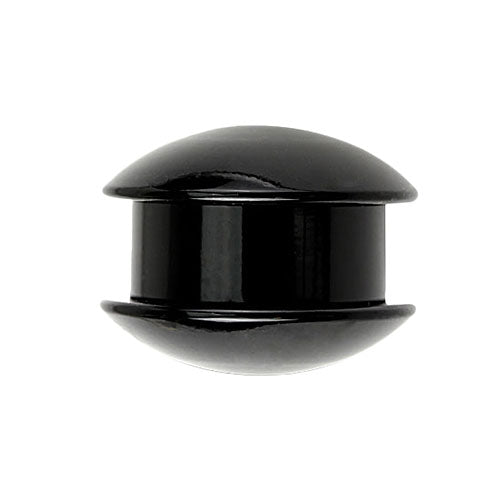 Ohr Plug Piercing Kunststoff schwarz Doppelseitige Wölbung