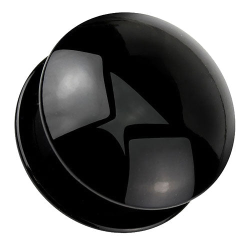 Ohr Plug Piercing Kunststoff schwarz Doppelseitige Wölbung