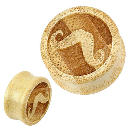 Flesh Bambus Holz Plug Schnurrbart Double Flared
